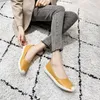 Casual Shoes 35-42 Big Size Soft Leather Espadrilles Women Comfy Breathable Slip On Loafers Shallow Mouth Moccasins Flats Single