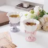 Mugs Creative Bow Shape Ceramic Goblet Cute Exquisite Pudding Dessert Ice Cream Cup Milk Coffee Home Decoration Women Girls Gift