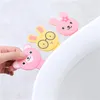 Toilet Seat Covers 1PC Cute Cartoon Cover Lifter Handle Sticker Bathroom Lid Portable Sanitary Tool Restroom Accessories