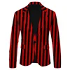 Striped Male Blazer Suits Polka Dot Leopard Print Casual British Fashion Slim Fit Jacket Suit Mens Coat Streetwear 240318