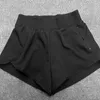 Damen-Shorts, sportliche Damenhose, breites Bein, hohe Taille, Sport, mit Taschen, für Laufen, Fitnessstudio, Workouts, elastischer Bund, solide