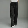 Women's Pants Four Seasons Versatile Loose Trousers Solid Color Casual Cotton Linen Drawstring Elastic Waist Wide Leg