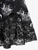 Sukienki swobodne Rosegal w rozmiarze plus vintage koronkowe klamra wykończeniowa dla kobiet czaszka motyl Moon Star Sun Print Sukienka Halloween midi vestidos