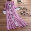 Robes décontractées dentelle Boho robe florale col rond deux pièces manches imprimées femmes vintage 3/4 fête des femmes