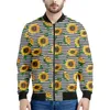 Vestes pour hommes Plantes multicolores Motif de tournesol Veste à glissière Hommes 3D Imprimé Floral Sweatshirts Street Manches longues Manteaux surdimensionnés