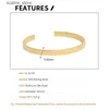 Charm Armband F.I.N.S Korean Minimalistiska redskap S925 Sterling Silver Gold Bangle Struppure Open Cuff Justerbar