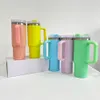 Spring Summer blank sublimation macaron matt colorful H2.0 30oz coffee travel insulated stainless steel tumbler with lid and straw for Custom logo printing