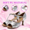 shoes Latin Dance Shoes Girls Ballroom Latin Tango Dance Shoes heel 7.5cm / 5.5cm Sales Silver Gold Womem's Dancing Shoes wholesale