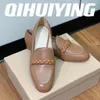 Chaussures décontractées QIHUIYING à la main en cuir véritable mocassins mocassins confortables bureau dame sabots simples mules appartements Sapato Feminino