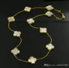 2020 verkaufen 316L Titanstahl vergoldet Weiß Schwarz Blumenliebe Halskette Gold Feiner natürlicher roter Achat Schmuck für Frauen1435155