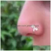 Clip-on skruv tillbaka 1 par falsk tragus piercing näsring 14k gult guld fylld manschett öron manschett tragus örhänge droppleverans smycken öron dhtpu