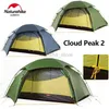 Tält och skydd NatureHike Cloud Peak 2 Person Camping Tent Ultralight Trekking Vandring Tält Hexagon Portable 4 Season Waterproof Handing T Zipper 240322