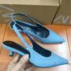 Magasin pas cher 90% de réduction en gros Za2024 chaussures d'été pour femmes Cowboy bleu Denim talons hauts chat bout pointu bouche peu profonde Baotou Cool