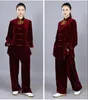 Etnik Giyim Toptan Çin tarzı erkekler kadınlar Tai Chi Suits Sonbahar Kış Kırıcılık Velvet Dövüş Sanatları Kostüm Spor Setleri