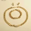 Charm Bracelets 2023 new fashion Necklace Earrings Jewelry Set for woman Gifts L240322