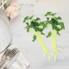 Decorative Flowers 4 Pcs Artificial Green Plants Flower Arrangement Leaves Palm Stems Garland Fake Plastic Arranging Lifelike