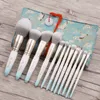 MyDestiny Makeup Brush-Ice-ICE White 12PCS Synthetic Hair Cosmetic Brushes Set-Foundati Blusher Powder Eyeshadow Cosmetic Tools J8xm＃