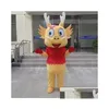 Costumes de mascotte 2024 Halloween Cartoon Dragon Costume Mignon Bébé Adt Marche Party Performance Noël Dressing Props Drop Livraison A Otqux