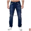 Men'S Jeans High Quality Mens Slim Fitting Double Line Golden Classic Three Color Style Drop Delivery Apparel Clothing Dh65V