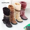 Boots Aleafalling Russia hiver chaude épaissie fourrure sur le genou talon haut bottes femmes chaussures mode sexy botas longues femme chaussures wbt173