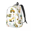 Backpack Laptop Unique Construction Tractors School Bag Durable Student Boy Girl Travel