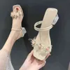 2024 Flower Gladiator Sandals Summer Open Toes High Heels Woman Slip On Pumpar Wedge Casual Ladies Women Beach Slides Shoes G220518