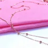 Pendants Plated 14K Rose Gold Charm Necklace Bead Fringe Clavicle Chain Fashion Luxury Jewelry For Women Gift