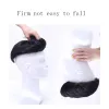 Piece DIFEI Synthetic Hair Topper Natural Black Replacement Wig With 3 Clips Clipped On The Man's Head Closed Hairpiece