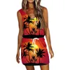 Casual Dresses Sleeveless Dress For Women Women'S Summer Hawaii Printed With Pockets Elegant And Pretty