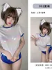 Women's Tracksuits Bright Shorts PU Set Gymnastics Clothes Leather Cosplay Anime Lingerie Student Sweet Fashion Korean Women S516