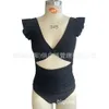 designer swimsuit women bikini sets Russian swimsuit backless jumpsuit slimming black bikini ruffled edge swimsuit