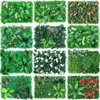 Flores decorativas verdes plantas artificiais painel de parede diy decoração de fundo simulação folha de grama escritório ao ar livre decoração do jardim flor