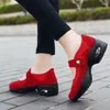 Chaussures décontractées femmes maille compensées baskets couleur unie plate-forme danse léger marche sans lacet mocassins Zapatillas De Mujer