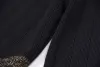 2024 preto primavera mangas compridas com decote em v botões vestido feminino designer high end impressão das mulheres vestido de pista vestidos de festa menina vestido sexy