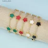 Bracelets de charme 2023 INS vente chaude 10 couleurs cinq feuilles fleur classique mode réglable douce romantique femme fête bijoux L240322