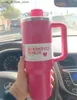 Mugs Winter Pink Shimmery With 40OZ H2.0 Tye dye Mugs Cups Cosmo Pink Tumblers Thermal Insulated 40 Oz 2nd Generation Target Red Capacity Car Cups Q240322