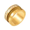 Luxe vierkante strass Romeinse cijfers ringen klassieke 14k geel gouden draad punk ring voor mannen vrouwen bruiloft sieraden geschenken