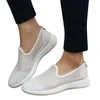 Scarpe Casual Sneakers piatte leggere Donna Taglio superficiale Tinta unita Mesh Traspirante Walking Zapatillas De Mujer