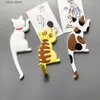 Aimants pour réfrigérateur Chat japonais dessin animé conception queue crochet créatif décoration de la maison réfrigérateur aimant réfrigérateur décoration cadeau cuisine autocollant affiche Y240322