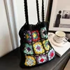 Evening Bags Women Flower Crochet Bag Bohemian Weave Aesthetics Soft Hollow Out Colorful Woven For Female Girls