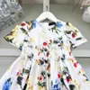 Marka Tasarımcı Çocuk Giysileri Kız Elbise Baskılar Dolu Çiçekler Bebek Etek Dantel Prenses Elbise Beden 90-150 cm Çocuk Frock 24Mar