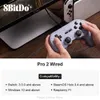 Oyun Denetleyicileri Joysticks 8bitdo Pro 2 Kablolu Gamepad Nintendo Switch PC için Gamepad Retropie Raspberry Pi Ultimate Yazılım Ayarlanabilir Saç Tetikleyicileri Y240316