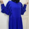 Etniska kläder Ramadan Chiffon Vestidos de Mujer Turkiet Kaftan Islam Abaya Dubai Muslim For Women Hijab Dress Caftan Arabic Maxi Robe
