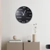 Relógios de parede relógio não ticking decorativo moderno fácil de instalar durável espelho acrílico redondo para escritório sala de estar cozinha banheiro