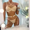 Sexy Set Women Latex Lingerie Lingese Эротическое кожаное нижнее белье. Бюстгальтер и трусики Set Sexy Sext Outfit с цепной леди готической эротические наборы 24322