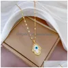 Pendant Necklaces Paper Clip Chains Necklace For Women Angel Eyes Aesthetic Femme Neck Clavicle Chain Accessories Trendy Jewelry 316L Dhtng