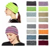 Gebreide paardenstaart gehaakte hoofdband Dames Wintersport Headwrap Haarband Tulband Hoofdband Oorwarmer Beanie Cap Hoofdbanden LJJA35684004731