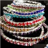 Tenis 50 piezas para mujeres y niñas mezclan pulseras de cristal elásticas pulsera de circón colorf brazalete niños fiesta de cumpleaños regalo Friendsh Dhgarden Dhiht