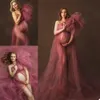 Tüll Abendkleid Mutterschaft Pographie Baby Dusche Kleid für schwangere Frauen Poshoot Kleider Schwangerschaft Shooting Sexy Hochzeit 240318