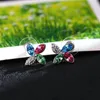 Stud Earrings ER-00035 Korean Fashion Crystal Jewlery Birthday Gift Luxury Clover For Women Items With